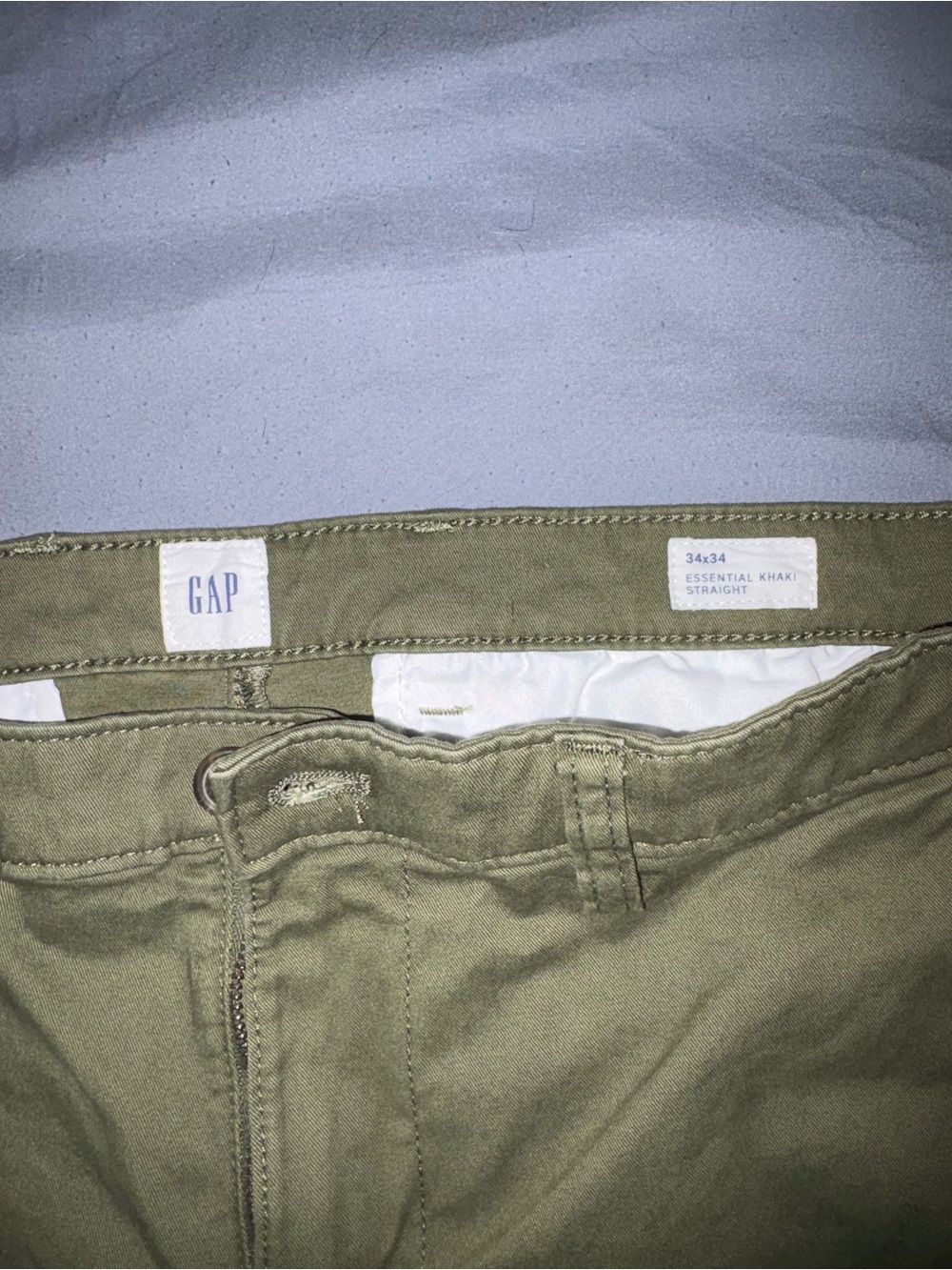 GAP Essential Straight Khaki Pants in Olive